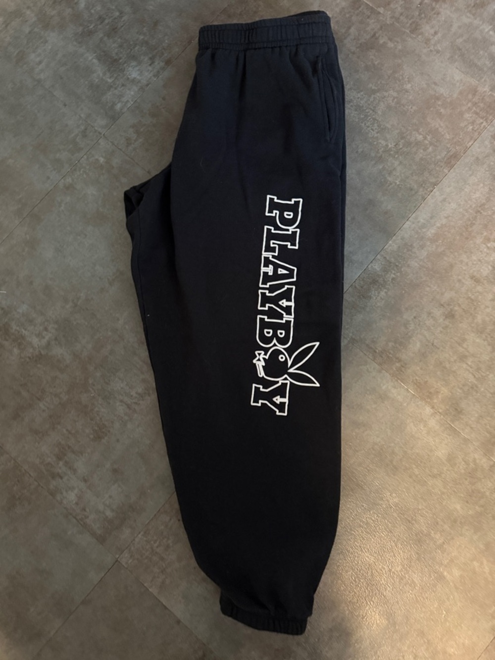 PLAYBOY Black Sweatpants with White Logo by PAC Sun